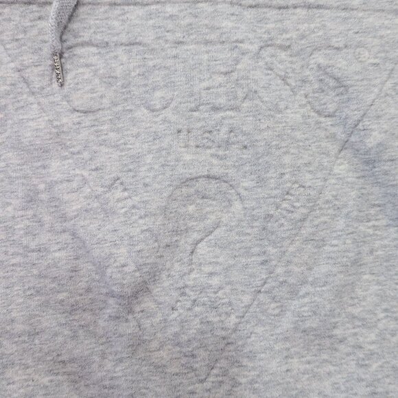 GUESS Unisex Gray Hoodie Size L New 3D Transparent Logo Pullover Cotton Classic - Picture 2 of 5